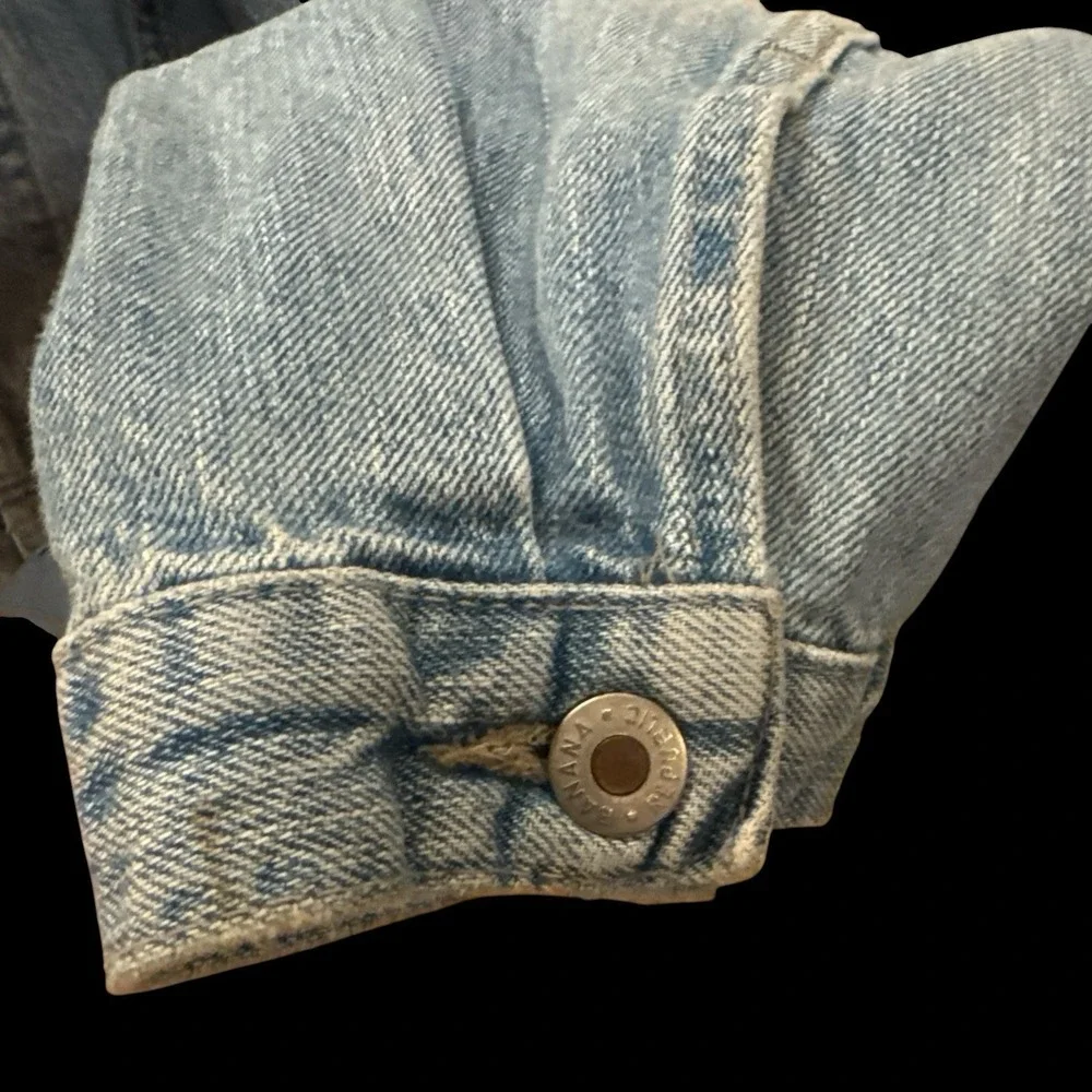 Vintage Banana Republic Denim Trucker Jacket Size XL Made In USA Cabincore EUC